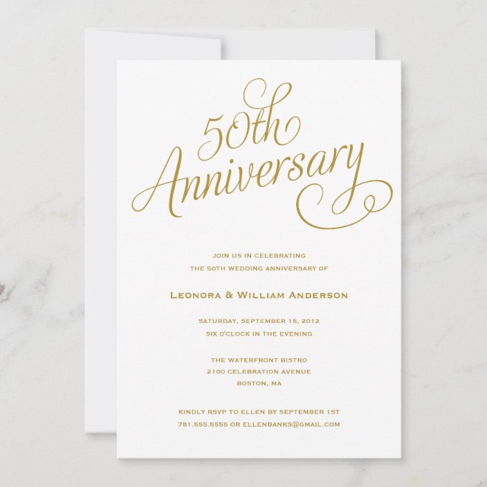 50TH | WEDDING ANNIVERSARY INVITATIONS | Zazzle.com