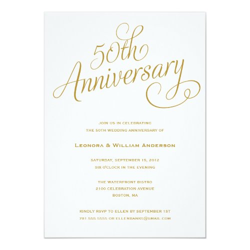 Unique Wedding Souvenir - Popular 50th Wedding Anniversary Invitation