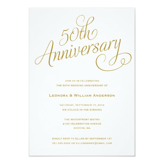 50Th Wedding Anniversary Invitation Cards Samples 5