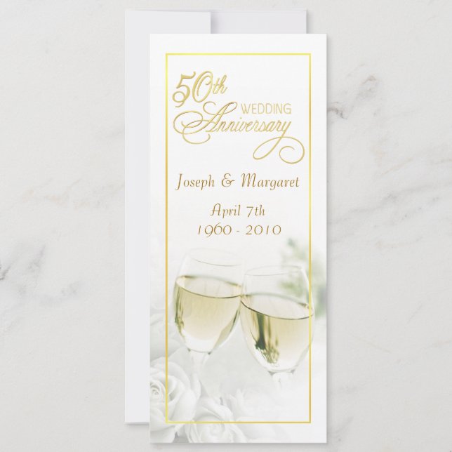 50th Wedding Anniversary Invitations - Tall Invite (Front)