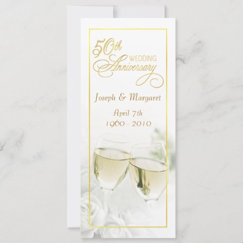 50th Wedding Anniversary Invitations - Tall Invite