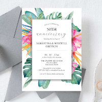 50th Wedding Anniversary Invitations Tropical