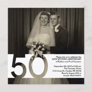 50th Wedding Anniversary Invite 5.25 x 5.25