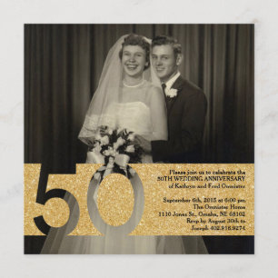 50th Wedding Anniversary Invite 5.25 x 5.25