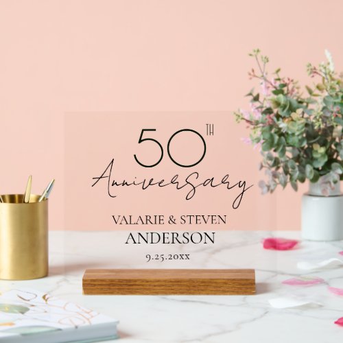 50th Wedding Anniversary Keepsake Acrylic Sign