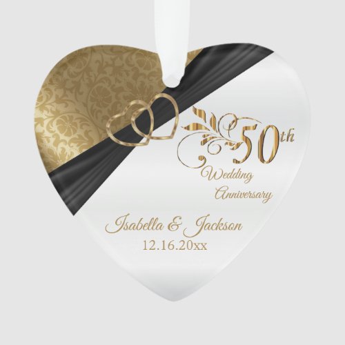 50th Wedding Anniversary Keepsake Design Ornament