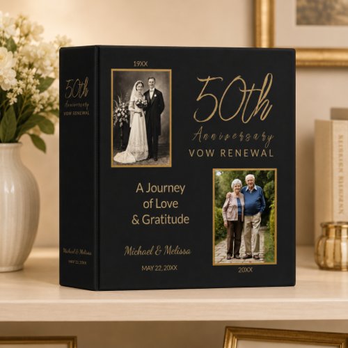 50th Wedding Anniversary Keepsake Vow Renewal 3 Ring Binder