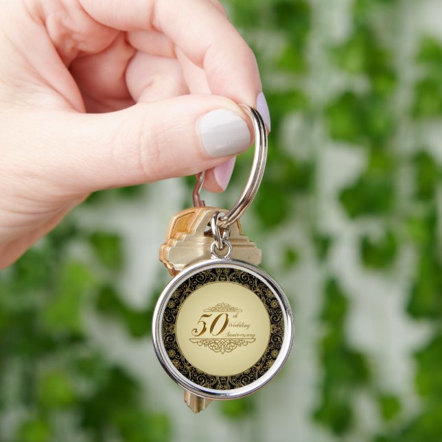 50th Wedding Anniversary Key Chain (Hand)
