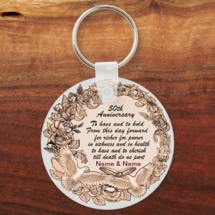 50th Wedding Anniversary keychain