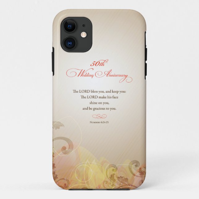 50th Wedding Anniversary, Lord Bless & Keep Case-Mate iPhone Case (Back)