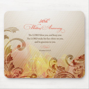50th Wedding Anniversary, Lord Bless & Keep Mouse Pad