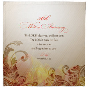 50th Wedding Anniversary, Lord Bless & Keep Napkin