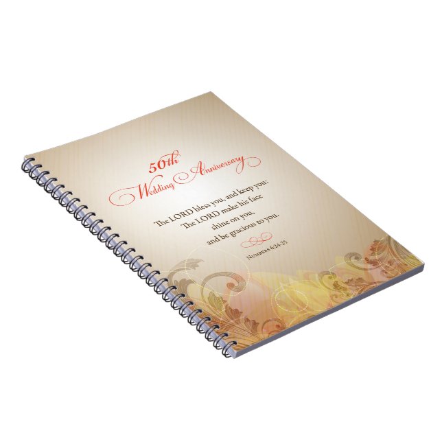 50th Wedding Anniversary, Lord Bless & Keep Notebook (Right Side)