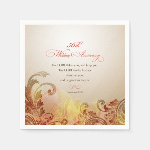 50th Wedding Anniversary Lord Bless  Keep Paper Napkins