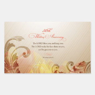 50th Wedding Anniversary, Lord Bless & Keep Rectangular Sticker