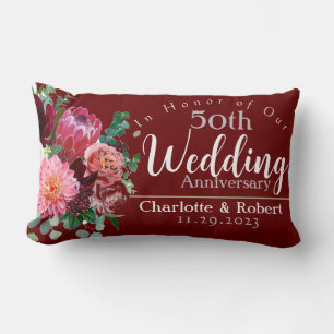 50th Wedding Anniversary Lumbar Pillow