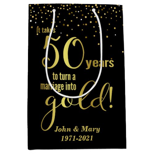 50th Wedding Anniversary Medium Gift Bag