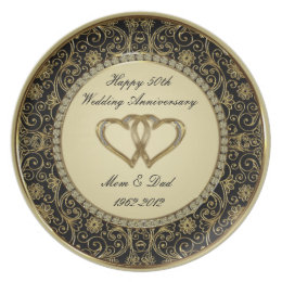 Hy 50th Anniversary Plates Zazzle 50th Wedding Anniversary Melamine Plate