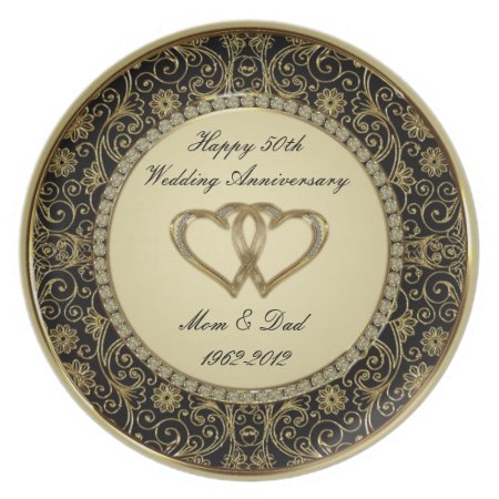 50th Wedding Anniversary Melamine Plate
