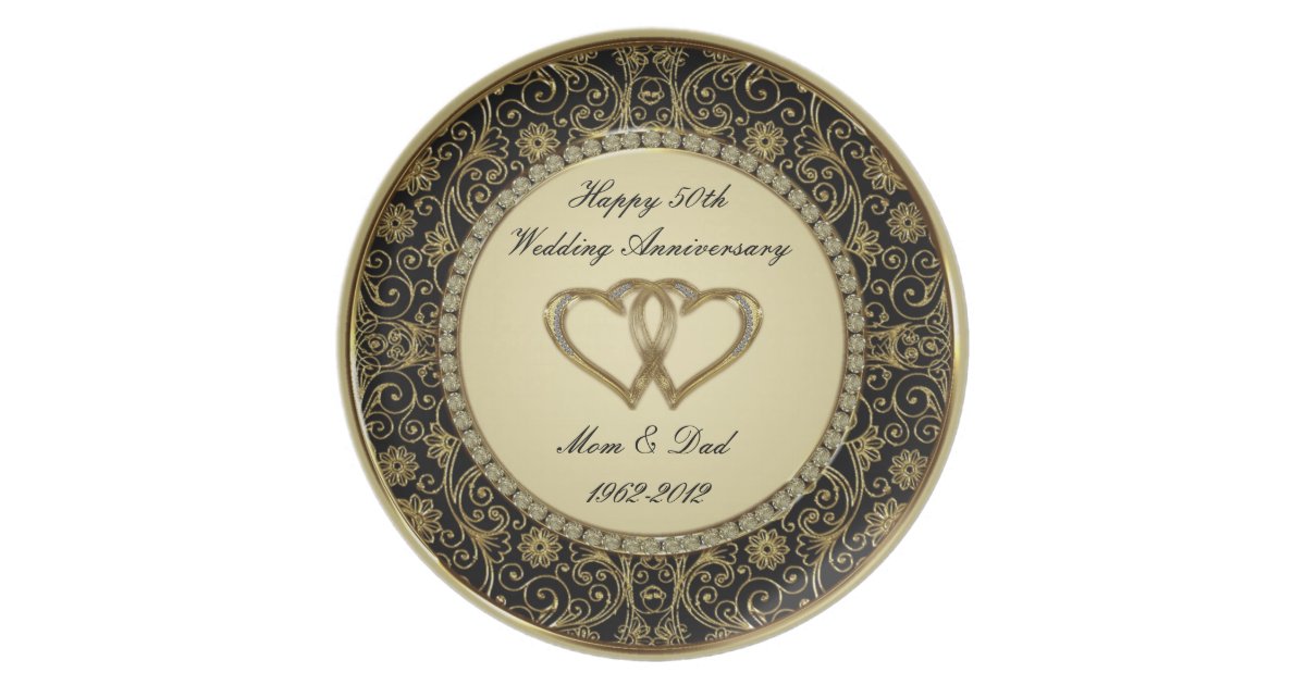 50th Wedding Anniversary Melamine Plate