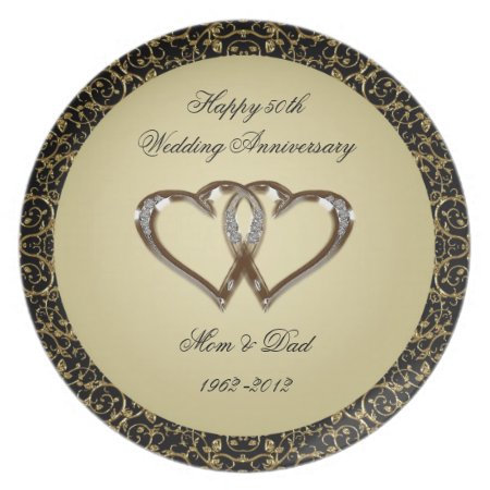 50th Wedding Anniversary Melamine Plate