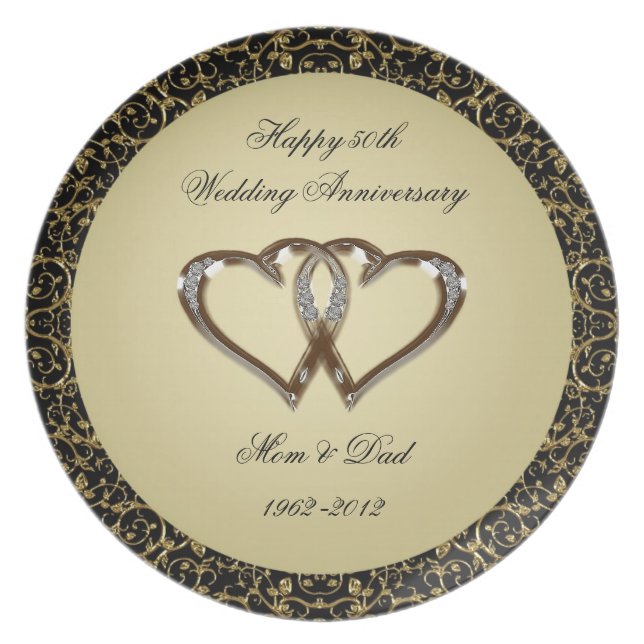 50th Wedding Anniversary Melamine Plate (Front)