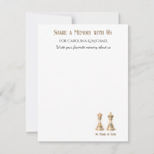 50th Wedding Anniversary Memory Cards Elegant Gold