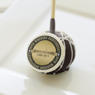 50Th Wedding Anniversary Metallic Gold & Black Cake Pops