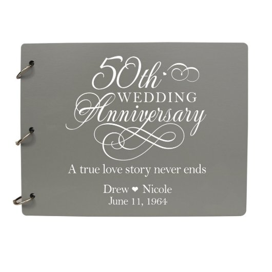 50th Wedding Anniversary Modern Guest Book (Front)