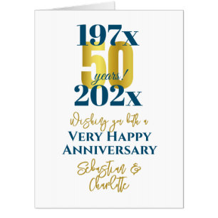 50th Wedding Anniversary Modern Jumbo Card
