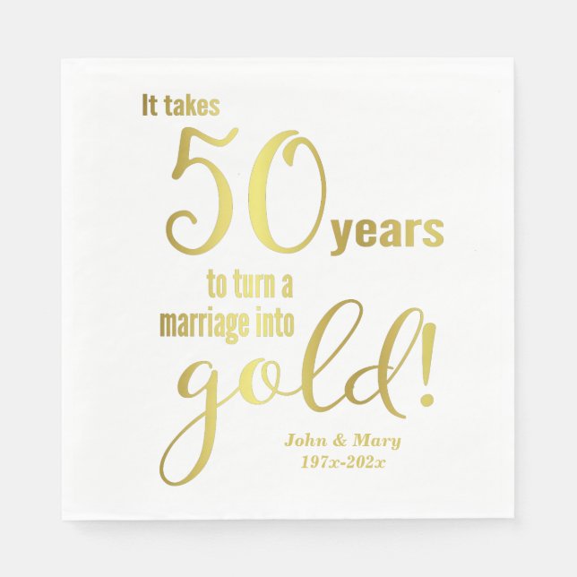 50th Wedding Anniversary Napkins (Front)