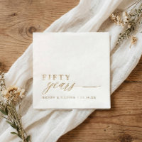 50th Wedding Anniversary Napkins Elegant Gold