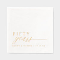 50th Wedding Anniversary Napkins Elegant Gold