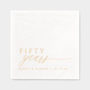 50th Wedding Anniversary Napkins Elegant Gold