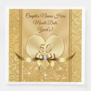 50th Wedding Anniversary Napkins Personalized