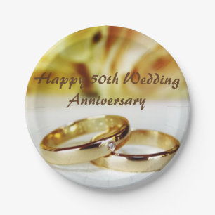 50th Wedding Anniversary Paper Plates