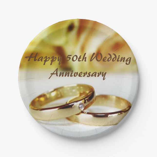 50th Wedding Anniversary Paper Plates (Front)