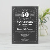 50th Wedding Anniversary Party - Chalkboard Invitation (Standing Front)