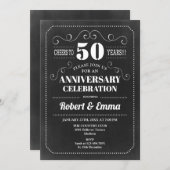 50th Wedding Anniversary Party - Chalkboard Invitation (Front/Back)