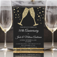 50th Wedding Anniversary Party Champagne Glasses