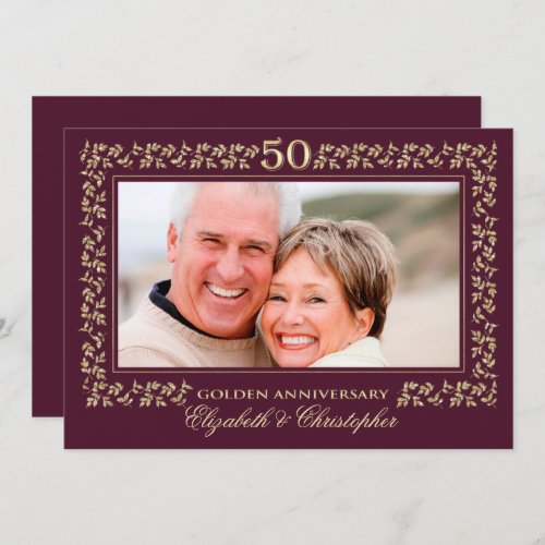 50th Wedding Anniversary Party  Custom Photo Invitation
