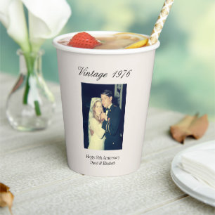 50th Wedding Anniversary Party Decor Vow Renewal Paper Cups