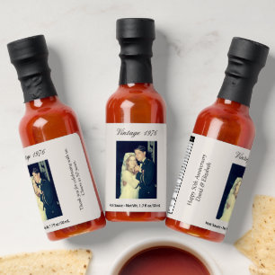 50th Wedding Anniversary Party Favor Custom Photo Hot Sauces