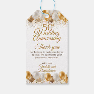 50th Wedding Anniversary Party Gift Tags