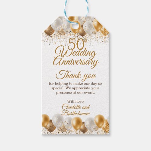 50th Wedding Anniversary Party Gift Tags