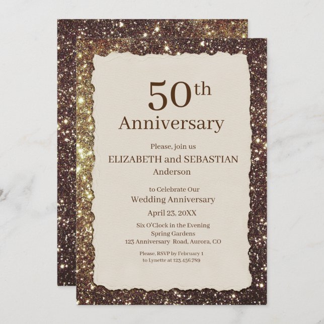 50th Wedding Anniversary Party Invitation (Front/Back)