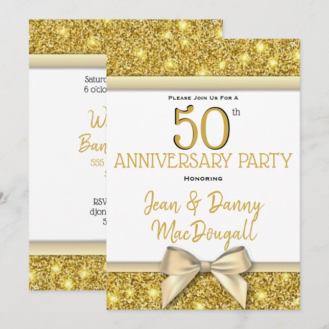 50th Wedding Anniversary Party Invitation (Front/Back)