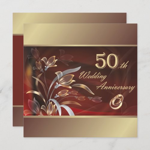 50th Wedding Anniversary Party  Invitation