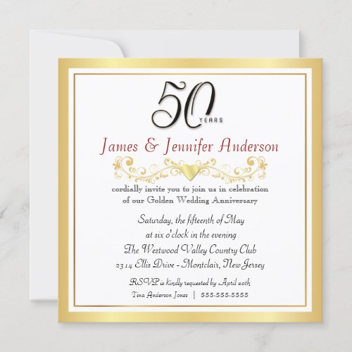 50th Wedding Anniversary Party Invitations