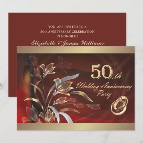 50th Wedding Anniversary Party Invitations